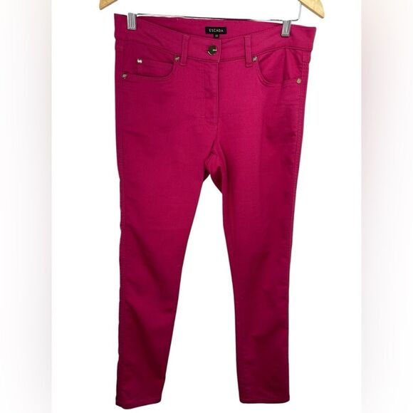 Escada Munich Gold Tag Womens Magenta Hot Pink Jeans Size 38 US 8-10 - Picture 1 of 15